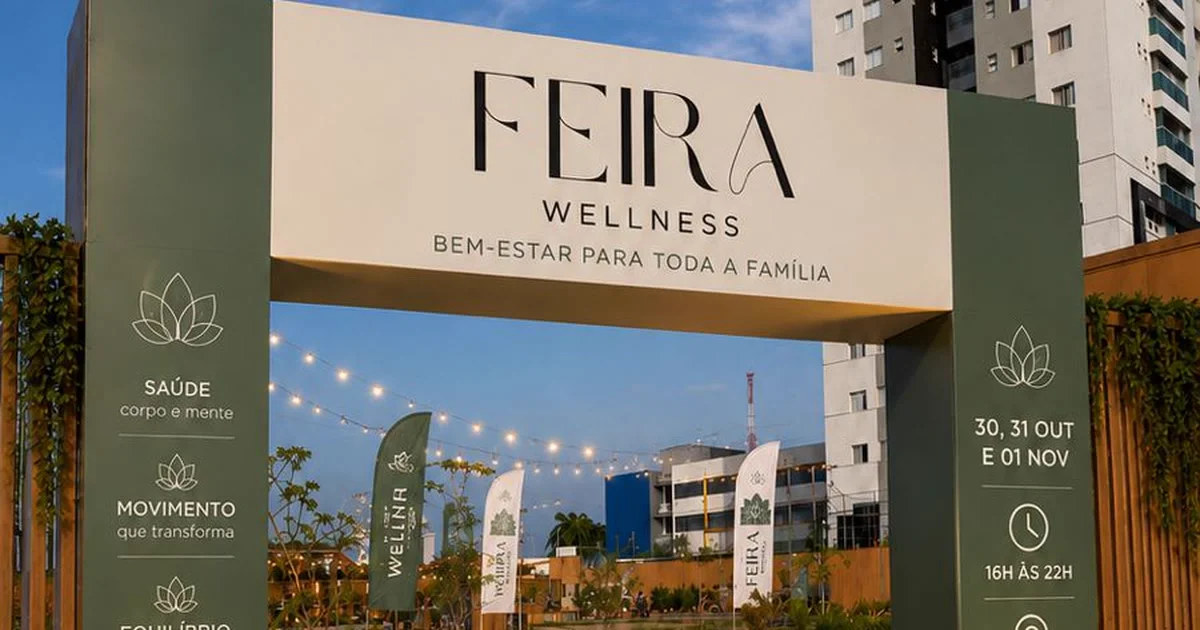 Portal de entrada da Feira Wellness no Complexo Ara Mirá